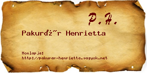 Pakurár Henrietta névjegykártya